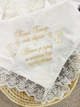 Крыжма для девочки Family Tradition велюровая махра с вышивкой и кружевом 100х100 см айвори Крещение Николь - изображение 2