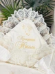 Крыжма для девочки Family Tradition велюровая махра с вышивкой и кружевом 100х100 см айвори Крещение Николь - изображение 3