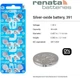 Батарейка SR1120W (391) Renata 1,55V silver oxide (1 бат.) - изображение 2