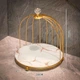 Шкатулка для хранения косметики Птичья клетка Одноярусная белый/золото - изображение 1