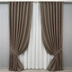 Комплект штор VR-Textil рогожка премиум TERRA LUXE 150х270 2шт и Тюль 400х270 1860ш-115т какао с белым 71-078/3 - изображение 1