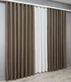 Комплект штор VR-Textil рогожка премиум TERRA LUXE 150х270 2шт и Тюль 400х270 1860ш-115т какао с белым 71-078/3 - изображение 3