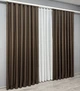Комплект штор VR-Textil рогожка премиум TERRA LUXE 150х270 2шт и Тюль 400х270 1861ш-115т шоколадный с белым 71-079/3 - изображение 3