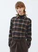 Рубашка хлопковая женская Uniqlo 402640293 XS Коричневая в клетку (1159797492) - изображение 2