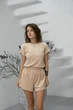 Комплект женский четверка халат рубашка футболка шорты Jessica Collection L-XL бежевый - изображение 6