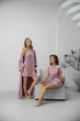 Комплект жіночий четвірка халат сорочка футболка шорти Jessica Collection S-M пудра - зображення 2