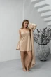 Комплект жіночий четвірка халат сорочка футболка шорти Jessica Collection S-M бежевий - зображення 10