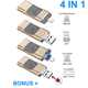 USB Флешка 4в1 64GB Type-C/Micro/Lightning/USB для телефона / компьютера iPhone/Android Черный - изображение 10