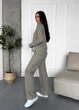 Жіночий брючний костюм «Urban Shine» із турецької тринитки з люрексом та м’яким начісом Innoe 210366-4, р. 52/54 Світло-сірий - зображення 10
