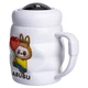 Чашка фарфоровая с крышкой Labubu 400 (мл) подарочная кружка прикольная чашка для детей на подарок Белый с желтым FM-54D - изображение 3
