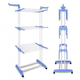 Напольная раскладная сушилка для белья - 3 яруса Tiers Garment Rack, вертикальная многоярусная сушилка для одежды - изображение 5