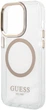 Etui plecki Guess Metal Outline Magsafe do Apple iPhone 15 Pro Max Transparent/Gold (3666339196929) - obraz 4