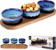 Zestaw misek na przekąski Excellent Houseware ceramicznych na tacy Niebieski 3 szt (139309-N) - obraz 4