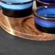 Набір мисок для закусок Excellent Houseware керамічних на підносі Синій 4 предмети (139308-N) - зображення 8