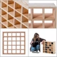 Дерев’яний стелаж для вина Kadax Loreo шахівниця світло-коричневий 52 x 52 см (5906638310700) - зображення 7