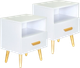 Набір приліжкових тумбочек ModernHome by Multistore Білі 2 шт. (WYJ-258-2 WHITE) - зображення 1