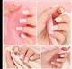 Гелевые типсы для наращивания Soft Gel с французским маникюром глянцевые короткий квадрат S 150 шт розовые с белым френчем (003) - изображение 3