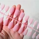 Гелевые типсы для наращивания с французским маникюром Soft Gel матовые миндаль L 150 шт розовые с белым френчем (400) - изображение 2