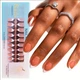 Гелевые типсы для наращивания с французским маникюром Nail Kingdom матовые миндаль М 240 шт натурально-бежевые с белым френчем (405) - изображение 1