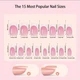 Гелевые типсы для наращивания с французским маникюром Soft Gel матовые балерина М 150 шт розовые с белым френчем (112) - изображение 4