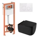 Набор Qtap Nest 4 в 1 подвесной унитаз Gemini Ultra Quiet 530х365х373 + комплект установки QT2533076EUQMB46168 - изображение 1