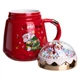 Чашка фарфоровая с крышкой Christmas 400 (мл) Красный Yiwu - изображение 3