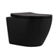Унитаз подвесной Smart Black 49 см безободковый круглый с сиденьем Soft-close и системой смыва Tornado Qtap Robin Ultra Quite Чёрный матовый - изображение 1