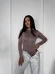 Жіночий блискучий боді з рукавом Uaclothes 42-44 Пудровий (like36019-164411349) - изображение 2