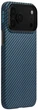 Etui plecki Pitaka Ultra-Slim Case with PitaTap Twill 1500D do Apple iPhone 17 Pro Black/Blue (KI1706BP) - obraz 2