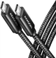 Kabel Axagon BUCM2-CM30AB USB-C - USB-C 2.0, PD 240W, 5A 3 m Black - obraz 1