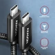 Kabel Axagon BUCM2-CM30AB USB-C - USB-C 2.0, PD 240W, 5A 3 m Black - obraz 6