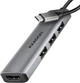 USB-хаб Axagon HMC-H3A USB-C 5Gbps STARTER 4in1 hub Grey - зображення 1