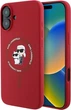 Etui plecki Karl Lagerfeld Silicone Karl&Choupette Heads Ring MagSafe do iPhone 16 Plus Red (3666339318697) - obraz 1