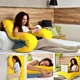 Подушка П-образная IDEIA 140×75×20 см U-shape для беременных, реабилитации и повседневного комфорта с наволочкой на молнии Антиаллергенная желтый + синий - изображение 6