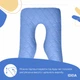 Подушка П-образная IDEIA 140×75×20 см U-shape для беременных, реабилитации и повседневного комфорта с наволочкой на молнии Антиаллергенная Стебана джинс + серый - изображение 10