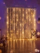 Светодиодная гирлянда-штора, 2×2 м, новогодняя интерьерная, 200LED, USB + пульт ДУ, теплый белый свет (9889684589) - изображение 10