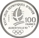 Монета Франция 100 франков 1991 Серебро Proof XVI Зимние Олимпийские игры 1992 в Альбервиле - Хоккей - изображение 2