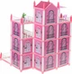 Domek dla lalek KIK Willa Różowa DIY 4 Poziomy Mebelki 61 cm (5903039733398) - obraz 2