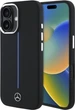 Etui Mercedes-Benz Silicone Blue Stripe MagSafe do Apple iPhone 16 Black (MEHMP16S23SUMBK) - obraz 1