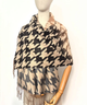 Теплий кашеміровий шарф Ділара лапка 180*70 см бежевий/чорний - зображення 3