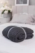 Вязаный плед косы ПРОВАНС SOFT графит, 220х240см 040475 - изображение 7