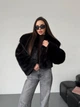 Женская шуба короткая черный M - изображение 1