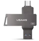 Металева USB Флешка 2в1 32GB Type-C/USB 3.0 для телефону комп'ютера USAMS USB3.0 US-ZB199 Сірий - зображення 2