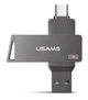 Металлическая USB Флешка 2в1 128GB Type-C/USB 3.0 для телефона компьютера USAMS USB3.0 US-ZB201 Серый - изображение 2