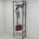 Шафа Гардероб Уні секція 1 серії Конект Ferrum-decor 220x60x50см Чорний метал ДСП Білий 32 мм (FRD-104499) - зображення 1