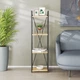 Этажерка 4/34 Ferrum-decor Серии Конект 120x34x28 черный ДСП Дуб Артизан 16мм (FRD-104273) - изображение 1