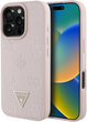 Панель Guess Grained Hot Stamp Peony Triangle Logo MagSafe для Apple iPhone 16 Pro Pink (3666339427696) - зображення 1