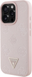 Панель Guess Grained Hot Stamp Peony Triangle Logo MagSafe для Apple iPhone 16 Pro Pink (3666339427696) - зображення 4