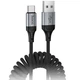Кабель зарядки Hoco X121 Nuevo Пружина (3А) (1.5M) USB to Type-C швидка зарядка для мобільних пристроїв Чорний - изображение 1