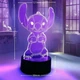 Ночник 3D LED светильник Стич 7 цветов, лампа ночная, лампы ночники светильники со Стычем Stitch с USB - изображение 3